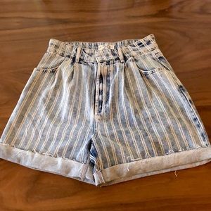 Free People High Rise Denim Shorts Indigo - 29